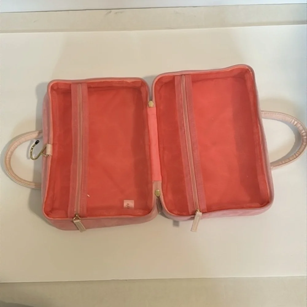 Benefit cosmetics travel bag with handles PINK NWOT